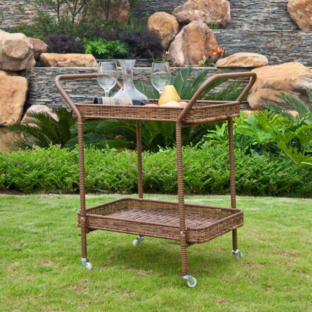 Jeco Outdoor Resin Wicker Serving Cart | Amazon (US)