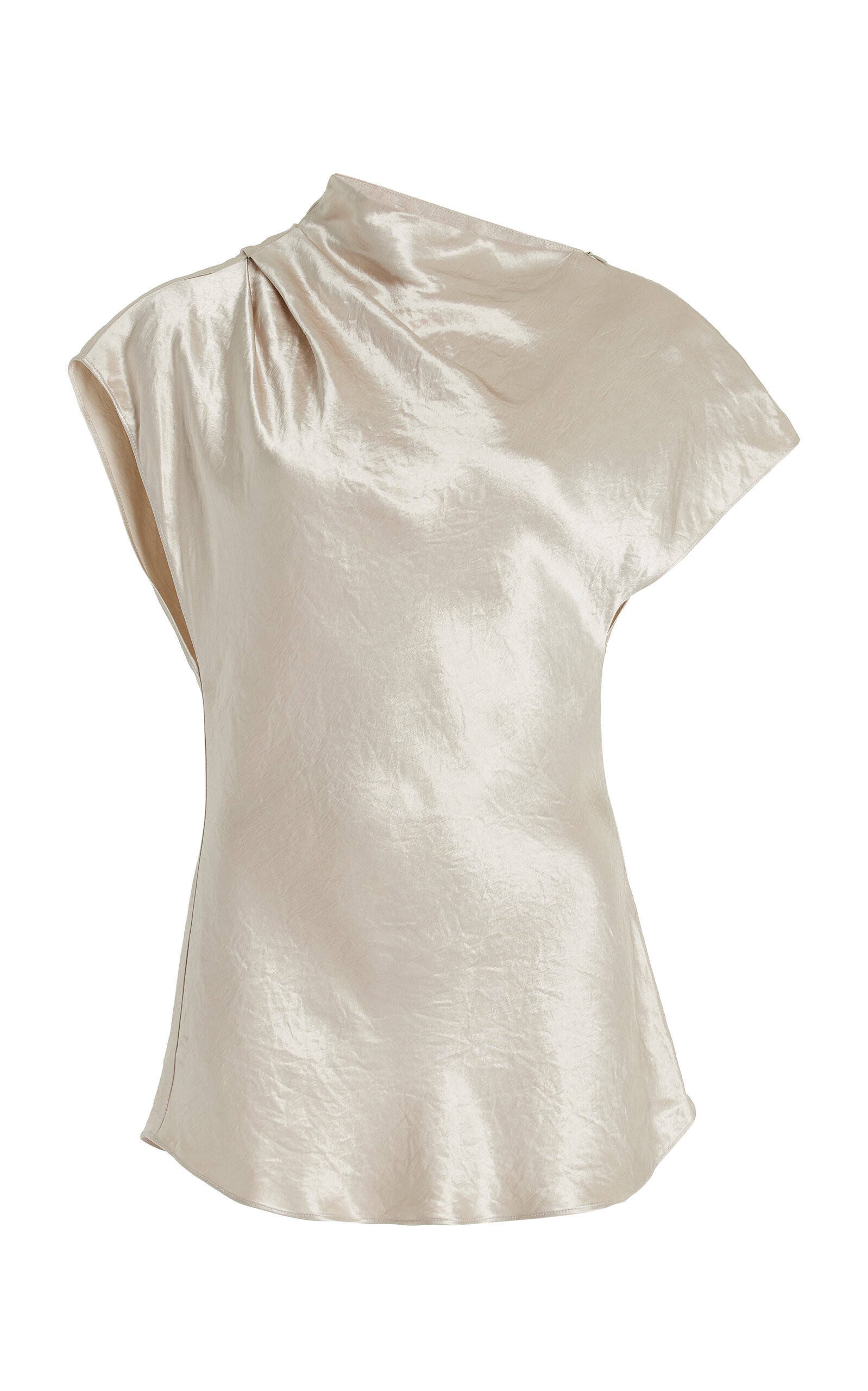 BONDI BORN - Kobe Draped Satin Bias Top - Silver - S - Moda Operandi | Moda Operandi (Global)