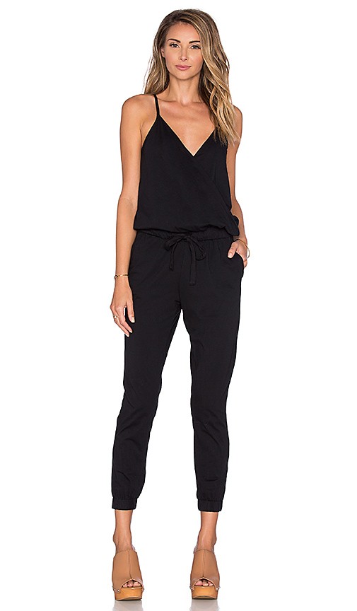 Supreme Jersey Surplice Jumpsuit Black Jumpsuit Outfit Summer Jumpsuit Summer Vacation Outfits Beach | Revolve Clothing (Global)