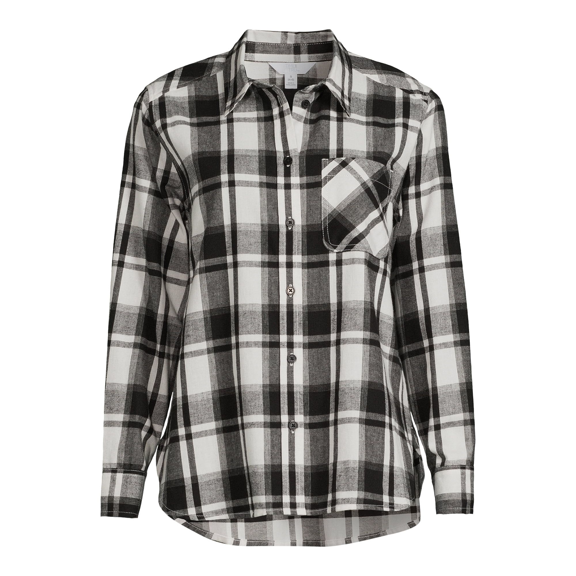 Time and Tru Women's Flannel Shirt, Sizes XS-3XL | Walmart (US)