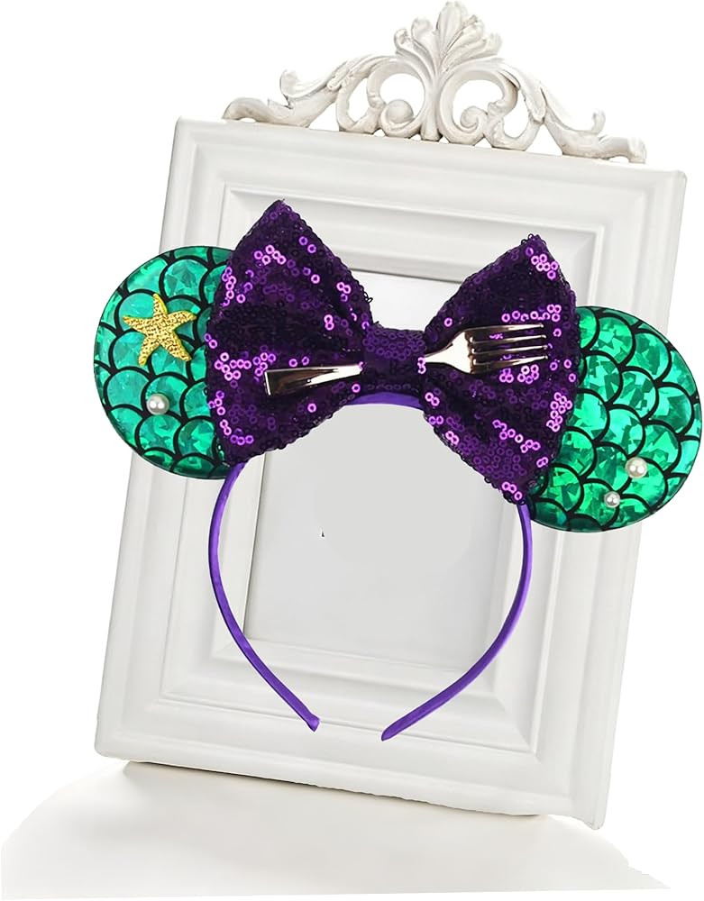 Sequin Mouse Ears Headbands for Women Girls Boys, Glitter Bows Headband for Kids Adults Birthday ... | Amazon (US)