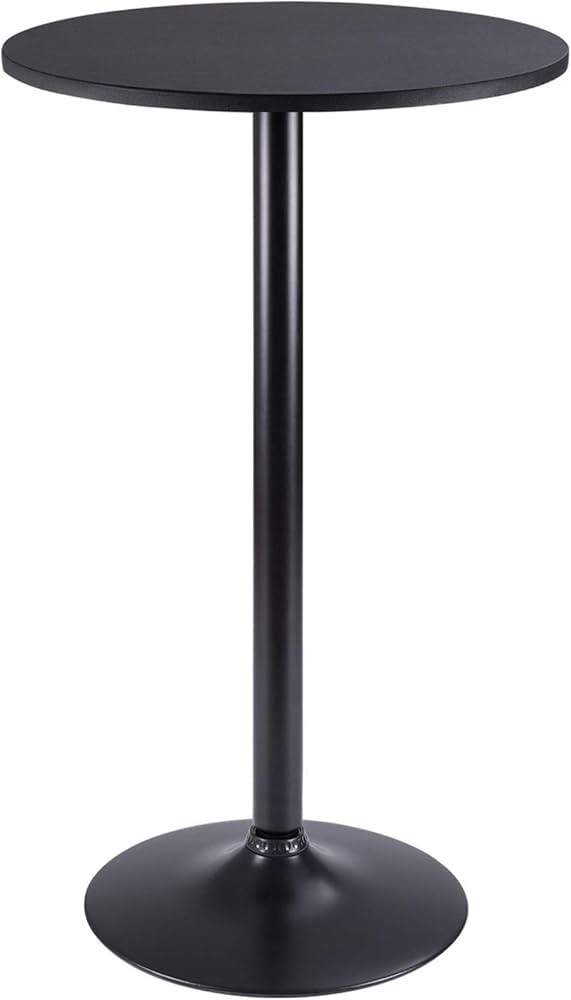 Furmax Bistro Pub Table Round Bar Height Cocktail Table Metal Base MDF Top Obsidian Table 23.8-In... | Amazon (US)