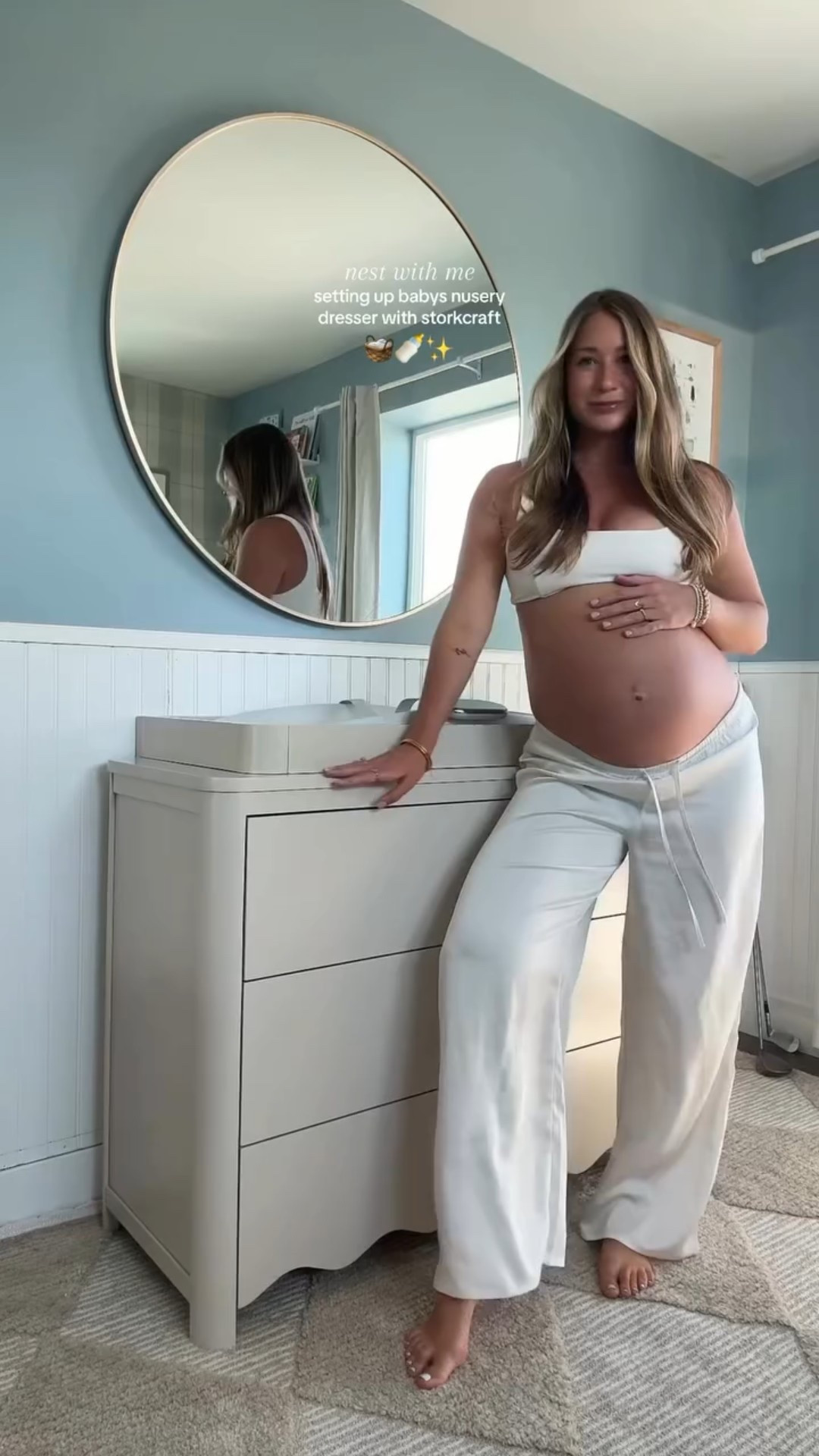 Setting up our baby’s sweet cutie dresser & change table that fits perfectly in his nursery 

This is the Storkcraft  Casablanca 3 Drawer Dresser in Frosted Oat 🤍 

It fits all of baby’s essentials, sleepers & more inside with space on top for his changing pad 

Can’t believe we’re this close to meeting our tiny roommate 🐣

#StorkcraftFamily #Gifted #nestwithme #babydresser #boynursery #golfnursery