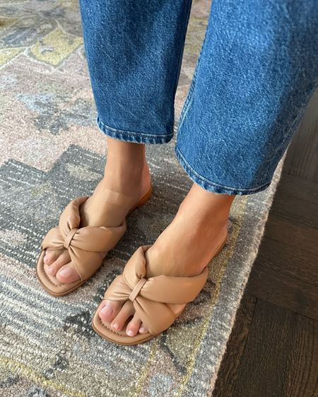 Like walking on clouds!!! These padded leather sandals have the squishiest softest soles and the tops are like puffy clouds. Hands down the most comfortable sandals - basically slippers  

Nude
Neutral sandals
Slides
Every day shoes
Summer spring
