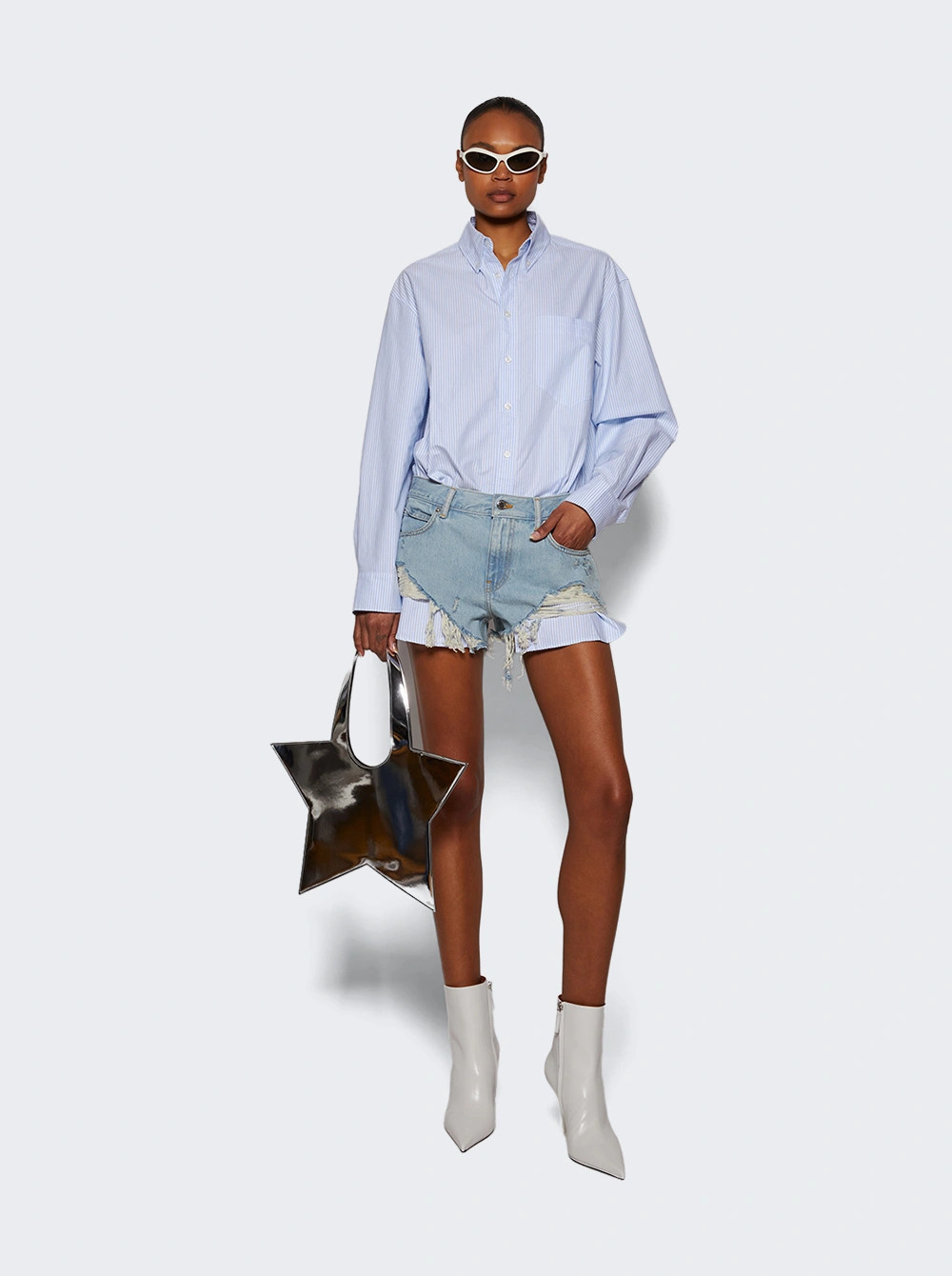 Barbara Bootie White Nappa Leather | The Webster