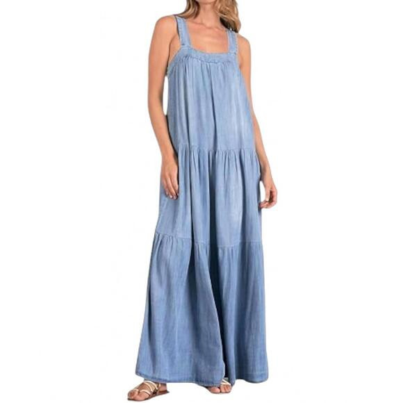 NEW ELAN santa fe maxi dress in chambray | Poshmark
