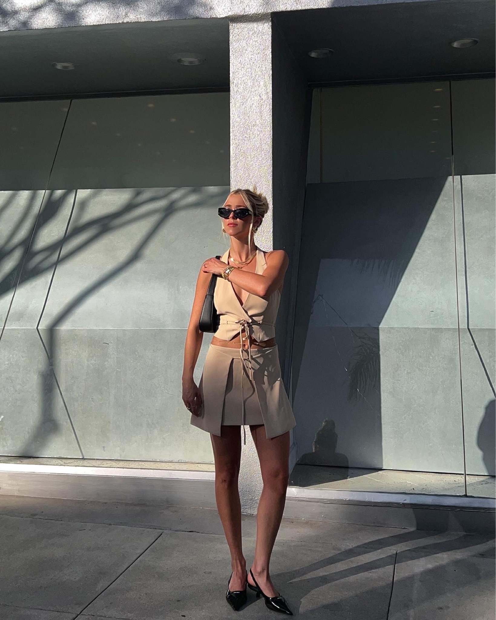 set of my dreams @revolve 
top: size xs 
skirt: size small
#summeroutfit #revolvesummer #outfitinspo #neutraloutfitinspo