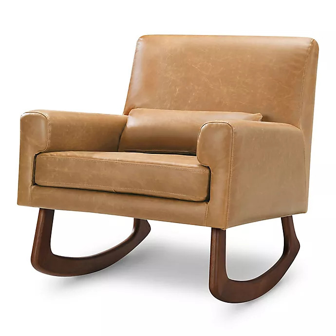 Nursery Works Sleepytime Rocker in Tan with Walnut Legs | buybuy BABY