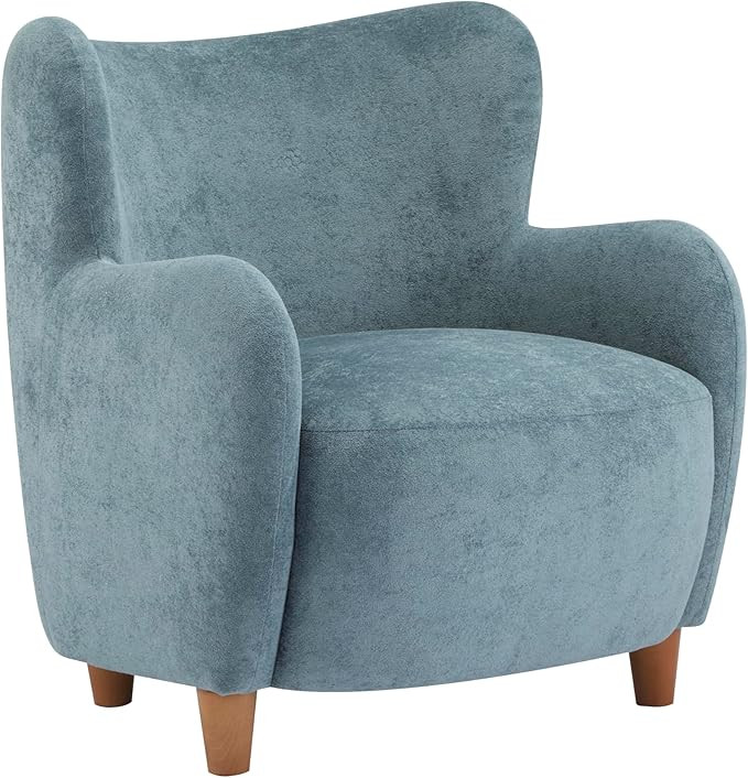 Christopher Knight Home Auden Wooden Low Profile Accent Chair, Velvet Upholstered Wingback Living... | Amazon (US)