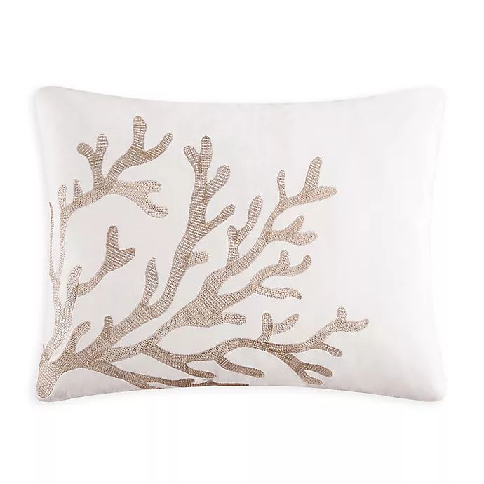 C&F Home™ Coral Embroidered Oblong Throw Pillow in White | Bed Bath & Beyond | Bed Bath & Beyond