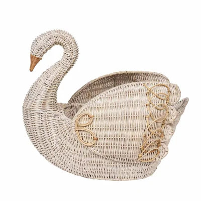 Provence Rattan Swan Basket - Whitewash | Wayfair North America