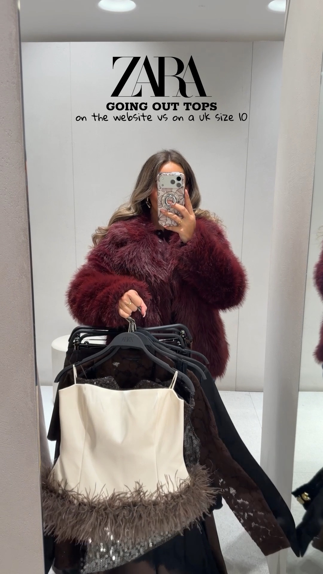 ZARA GOING OUT TOPS 🥂✨

I’m a UK size 10, 5ft4 (34E) and I’m wearing the following sizes;
Black bow top - SMALL
Black faux leather trousers - SMALL 
Sequin strapless top - MEDIUM (could probably do with a LARGE for my bust)
Brown satin skirt - SMALL 
Black one shoulder satin to - MEDIUM (but needed the SMALL - comes up big)
Cream feather strapless top - MEDIUM (could probably do with a LARGE for my bust)
Briwn mini shorts - SMALL
Black satin top with broach - MEDIUM
Brown lace top - MEDIUM
Sequin vest - SMALL 

My outfit at the start is also linked.
Fur coat is a size 14
Knit jumper size small
Jeans size 10

autumn outfits UK, PARTYWEAR, party outfits, Zara try on haul, Zara haul, nice top, satin skirt, sequins, faux rather trousers, satin top, feathers, date night outfits, Christmas party outfits, 

#LTKfestive #LTKpartywear #LTKdatenight