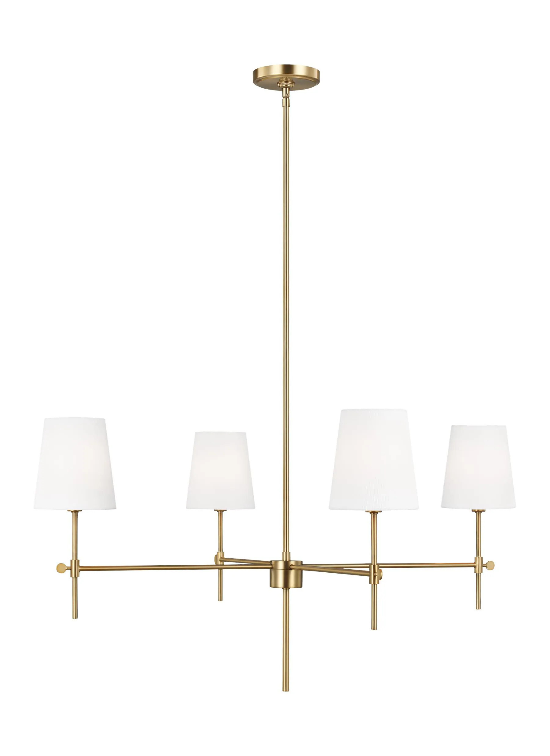 Generation Lighting Baker 4 -Light Satin Brass Transitional For Use in Dining Rooms, Foyers, Living Rooms Chandelier | 3287204-848 | Lowe's