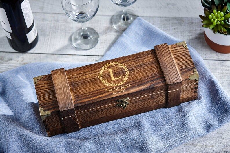 Personalized wooden wine box Rustic wine box Wooden wine | Etsy | Etsy (US)