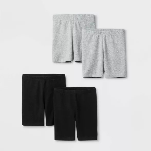 Toddler Girls' 4pk Bike Shorts - Cat & Jack™ Black/Gray | Target