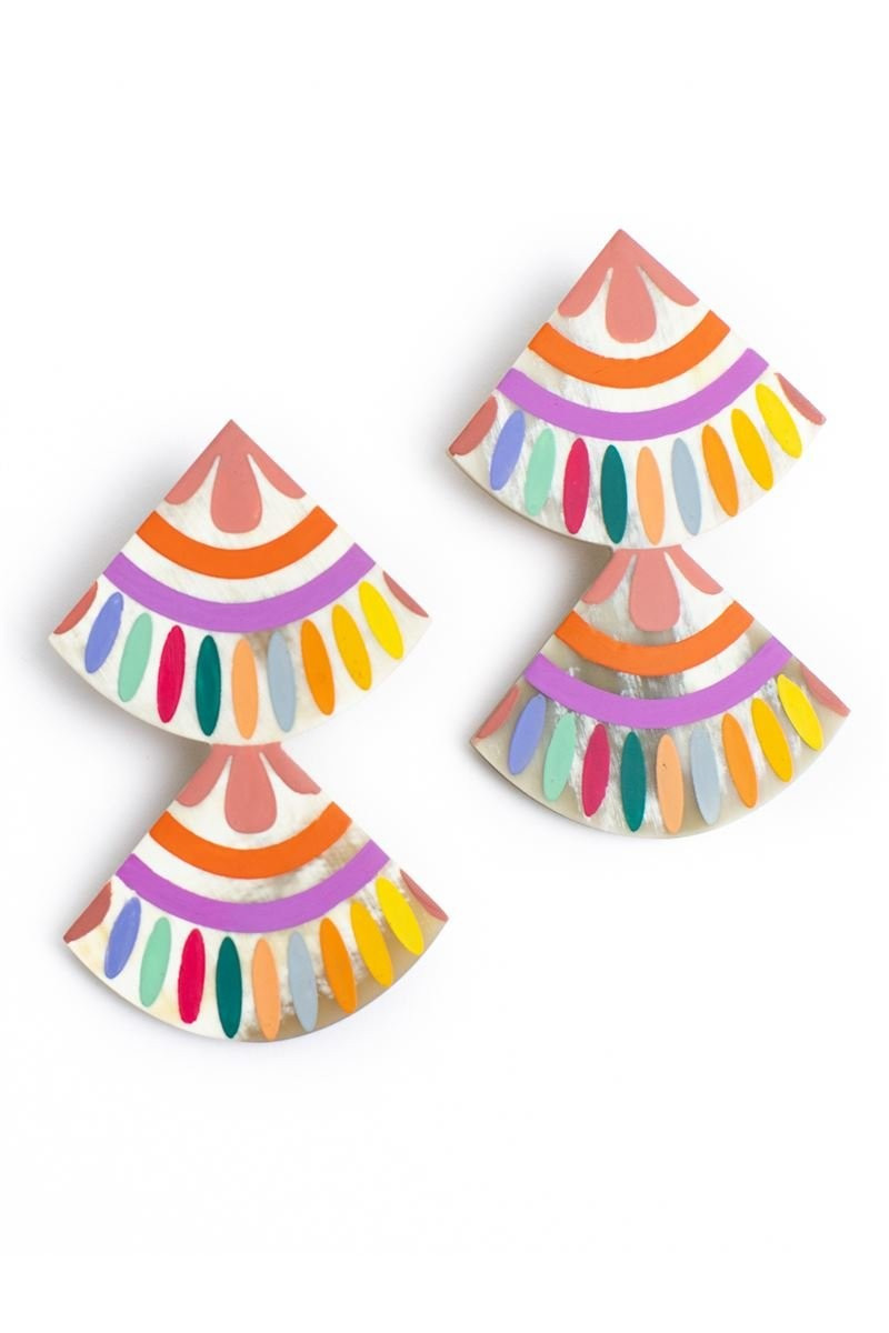 Rainbow Double Tile Earrings | Everything But Water