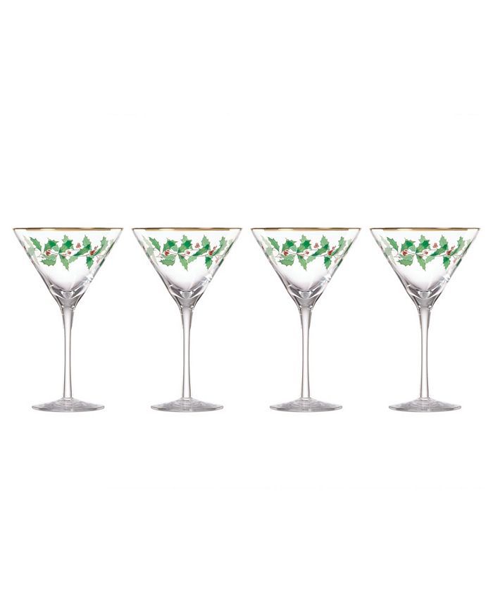 Holiday Decal Martini Glass, Set of 4 | Macys (US)