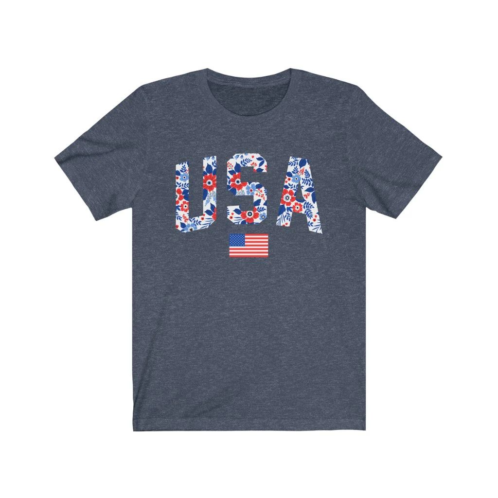 Floral USA American Flag Unisex Tee | Always Stylish Mama