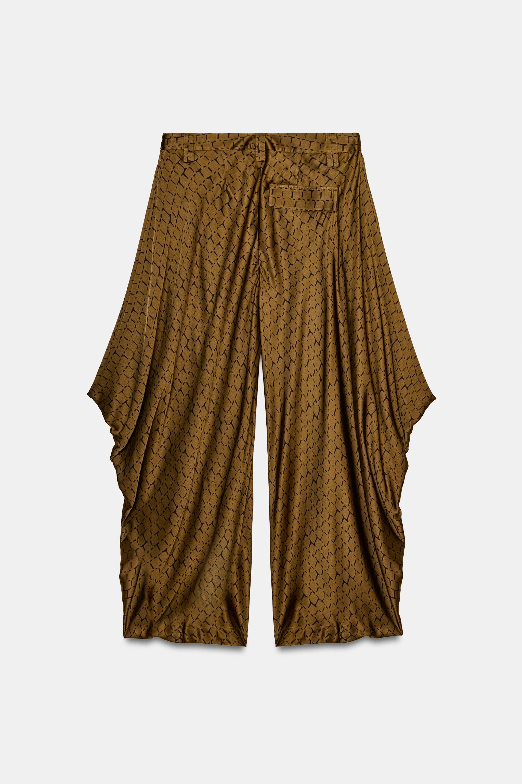 ZW COLLECTION DRAPED PRINTED PANTS | Zara US