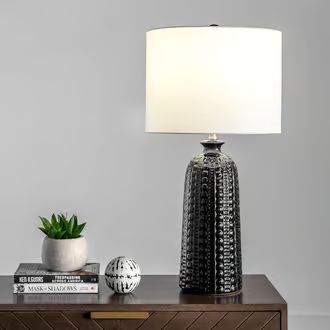 Rugs USA Black Alva 30-inch Polona Ceramic Table Lamp lighting - Contemporary 30"" H x 15"" W x 15"" | Rugs USA