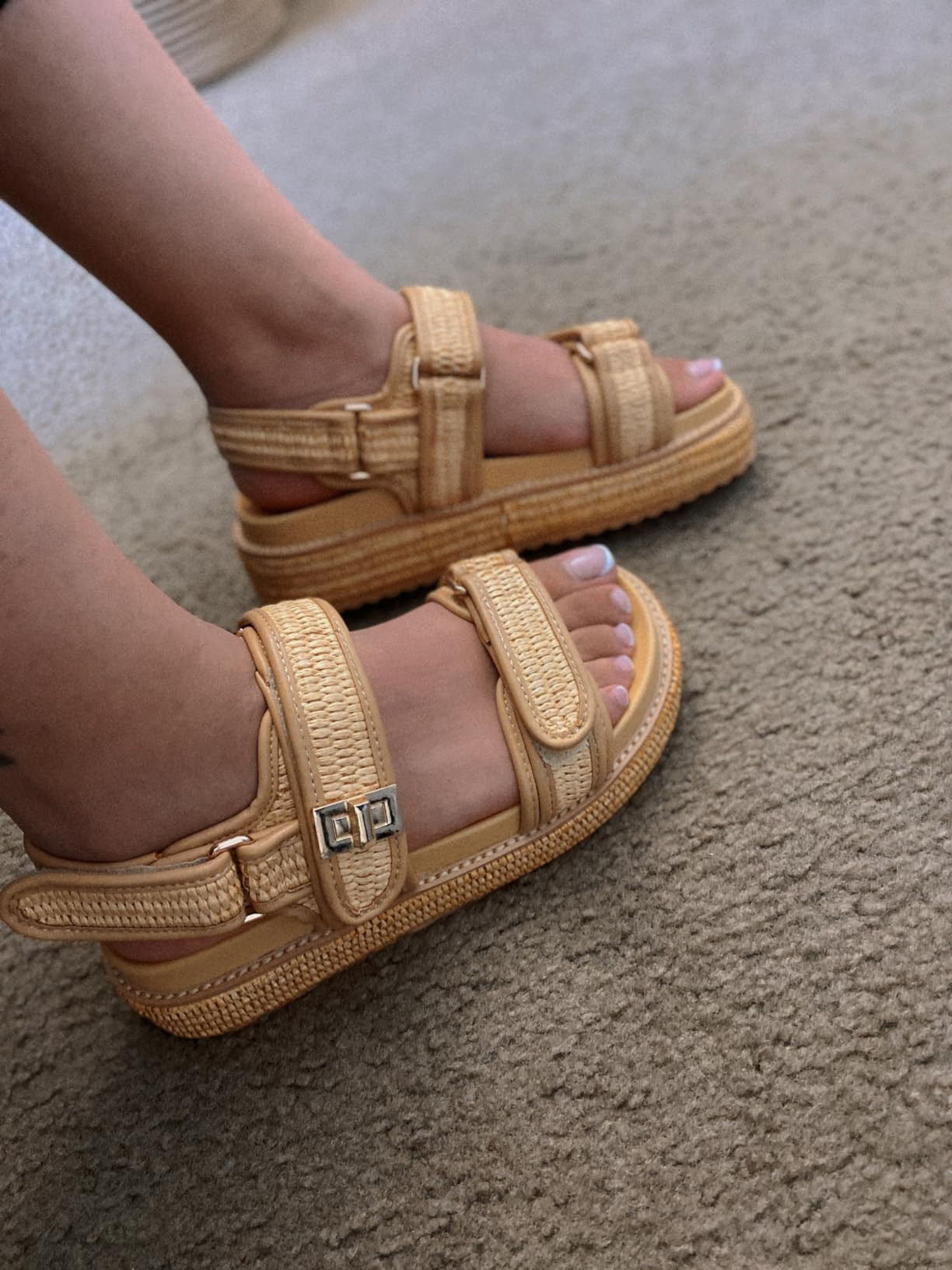 SOVANYOU Raffia Platform Wedge Sandals for Women Comfortable Summer Beach Sandals Open Toe Slingb... | Amazon (US)