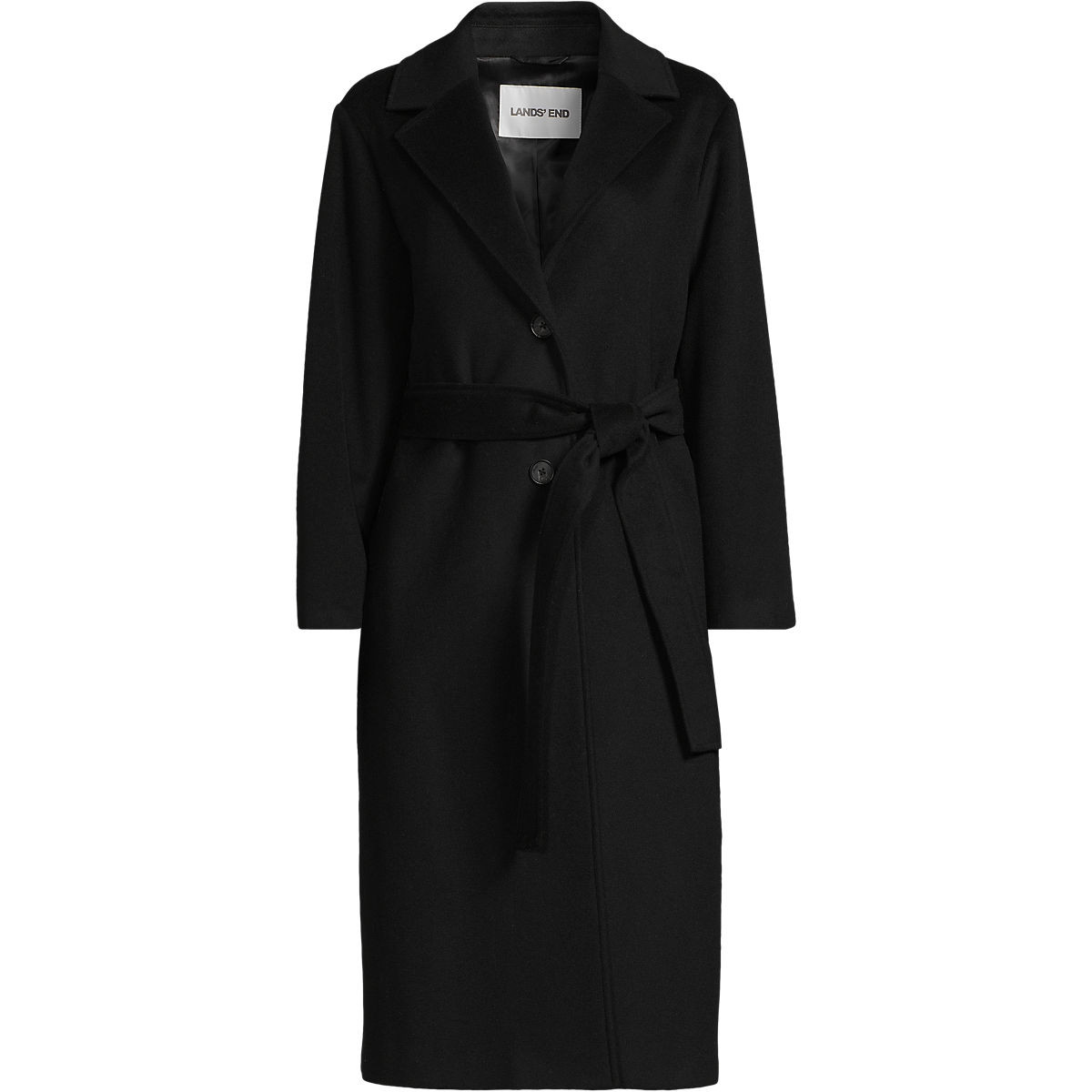 Women's Wool Wrap Long Coat | Lands' End (US)