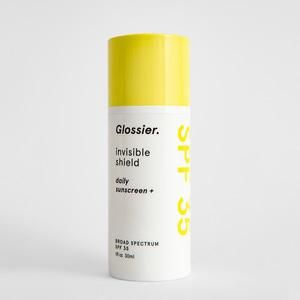 Glossier Invisible Shield SPF 35, Clear daily sunscreen, 1 fl oz, A clear watergel formula that absorbs into skin - apply everyday | Glossier