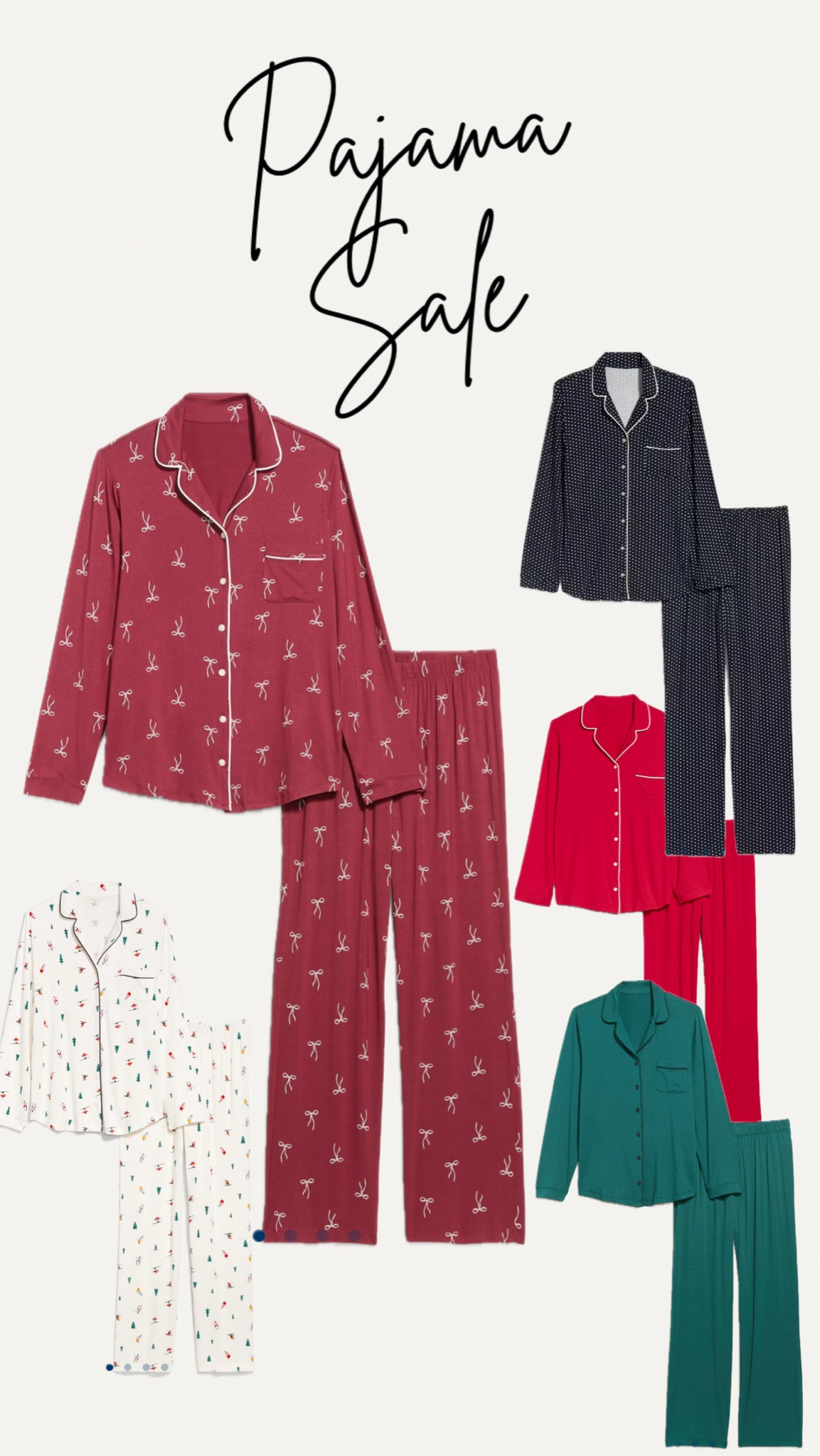 PAJAMA SALE! 50% off. The bows are perfection. Only $22.49 today for these sets! 

#LTKSaleAlert
