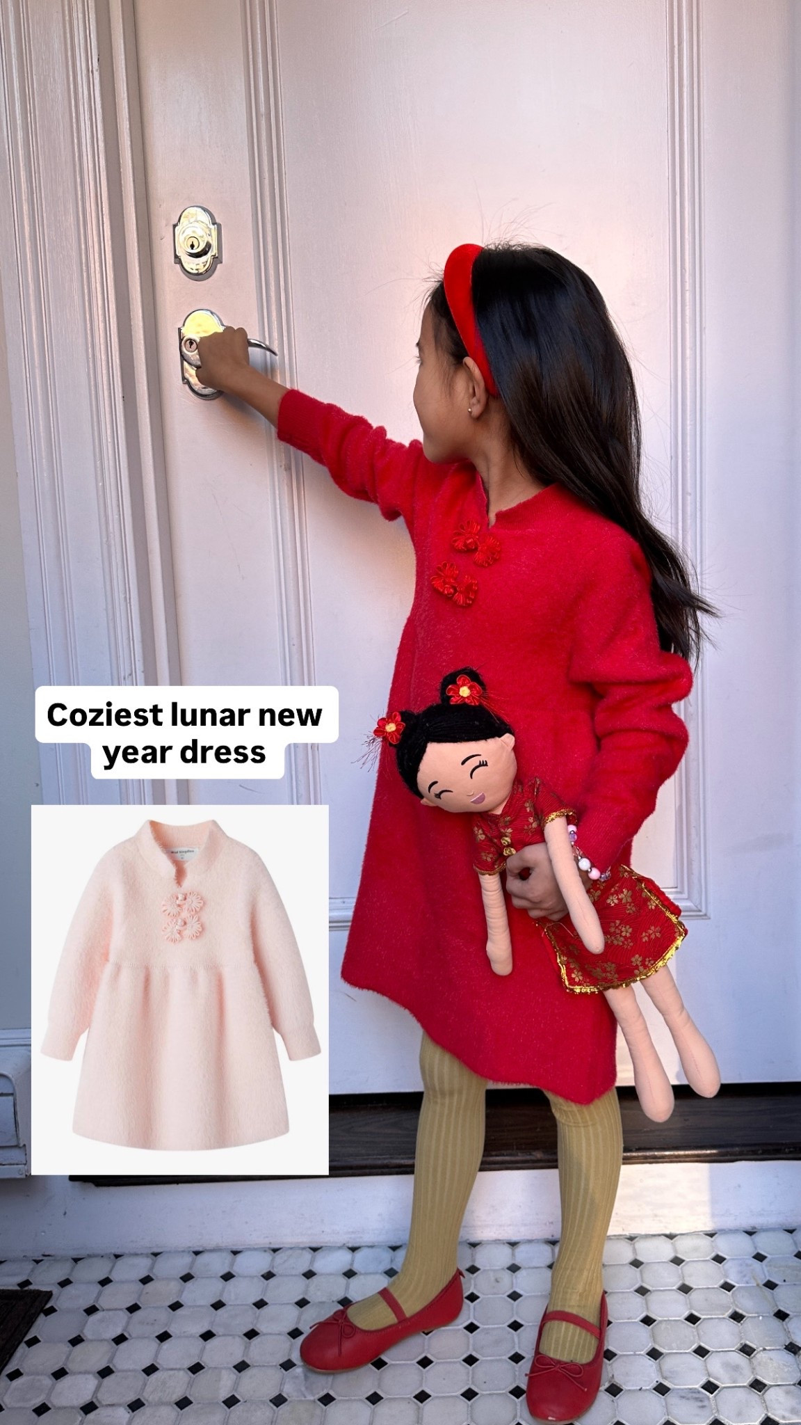 Just a few left in each size! TTS and very cozy 

Nori has worn this dress so much over the past year! She wears it regularly to school, holiday events, music concerts etc 

• I machine wash cold in a mesh bag and machine dry for about 10 minutes on low to keep it soft, and then air dry. Has held up well 

• Got her the jCrew girls elastic ballet flats this year which have been comfy 

Chinese new year girls red dress , lunar new year kids outfits 

#LTKHoliday #LTKKids