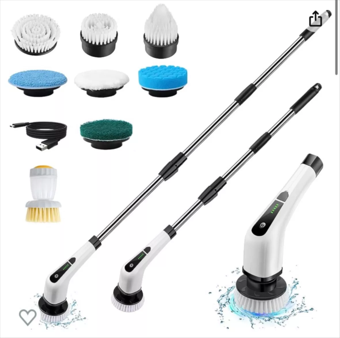 Keimi Electric Spin Scrubber Cordless Shower Cleaning Brush ANS