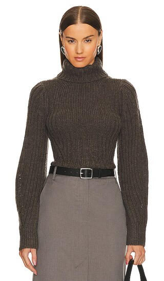 Janine Turtleneck Sweater in Espresso Brown | Revolve Clothing (Global)