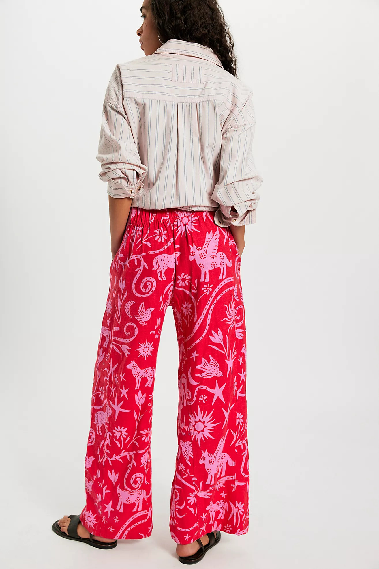 Day's End Linen Printed Pull-On Pants | Free People (Global - UK&FR Excluded)