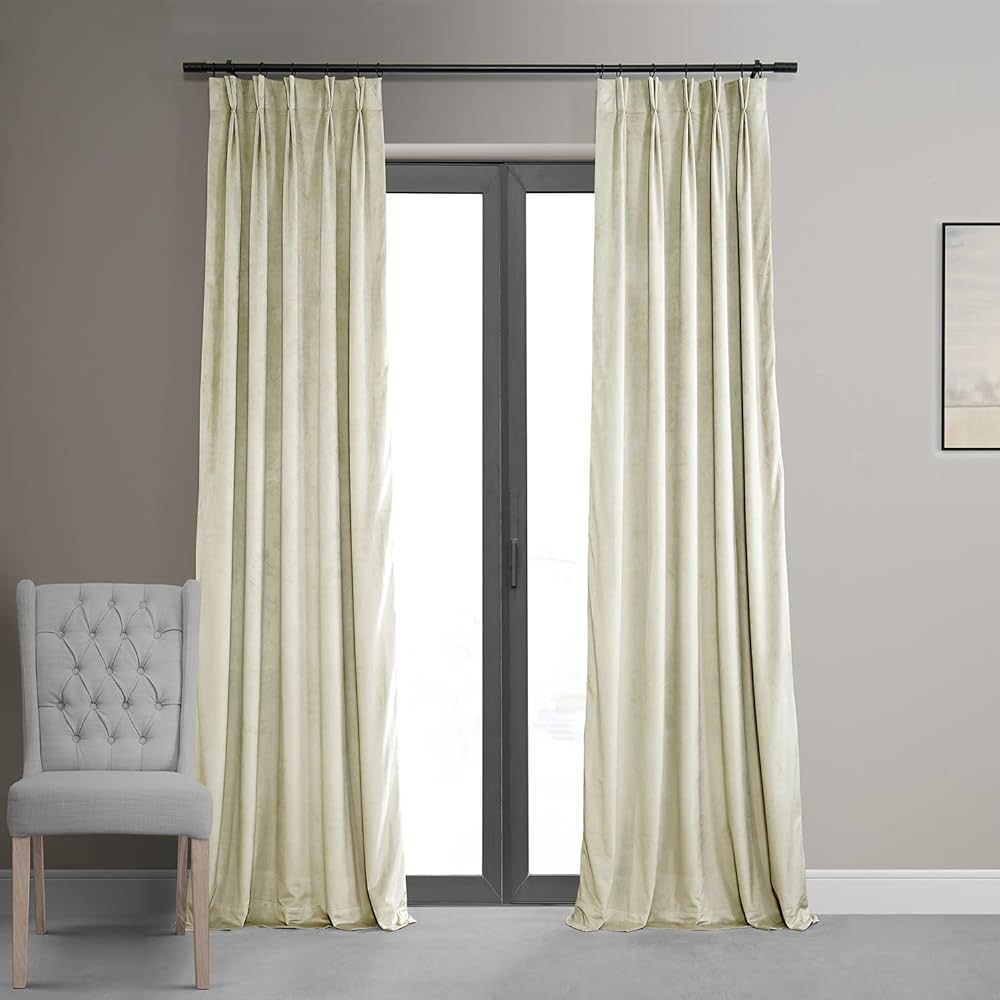 HPD Half Price Drapes Velvet Blackout Curtains For Living Room 25 X 96 Signature Pleated, VPCH-12... | Amazon (US)