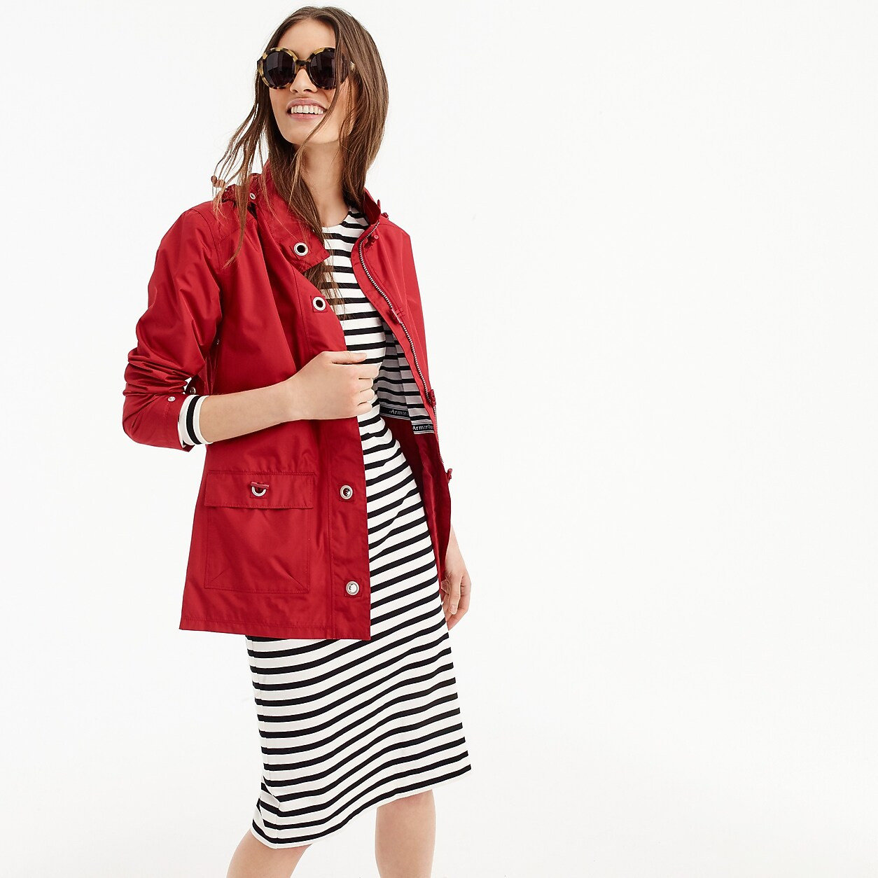 Armor-Lux for J.Crew raincoat with striped lining | J. Crew US