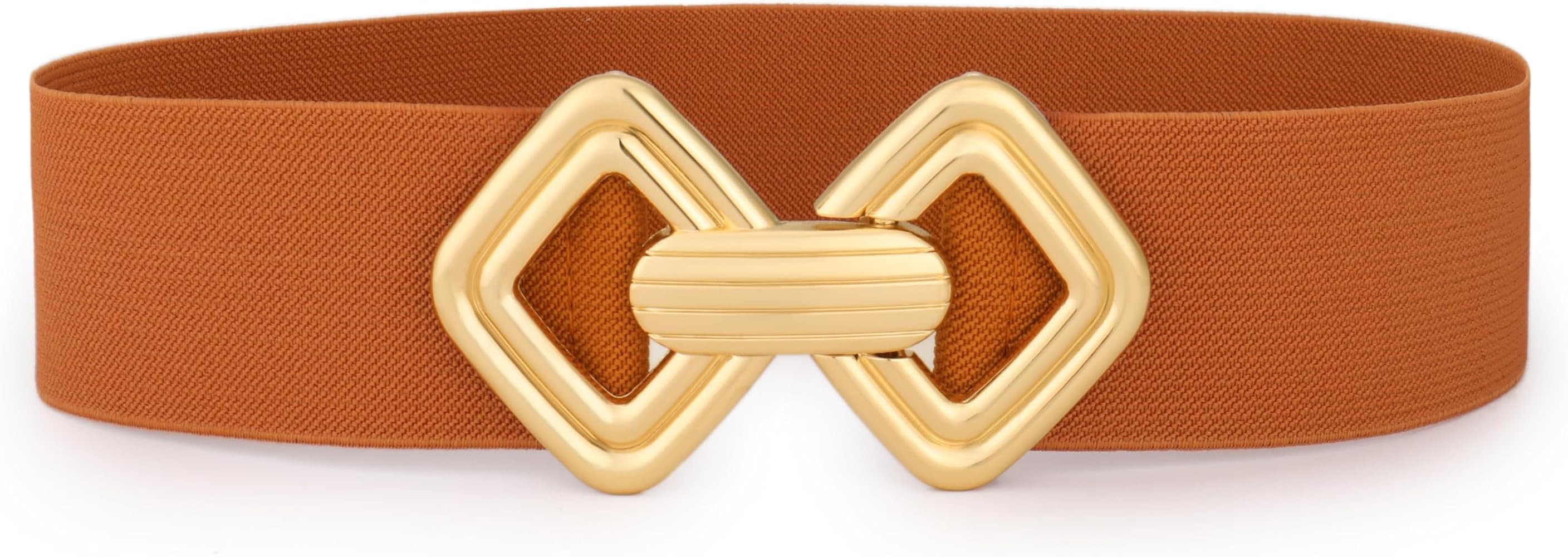 VONMELLI Women Wide Elastic Belt Vintage Stretchy Waistband with Retro Gold Buckle for Dresses | Amazon (US)