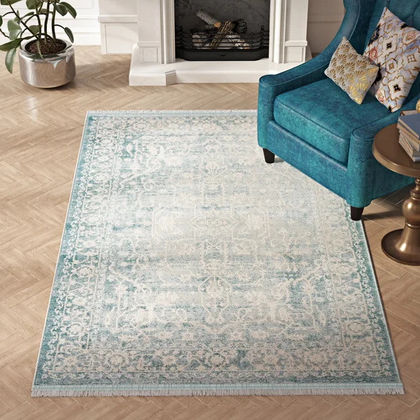 Folkeste Performance Blue/ Beige Rug | Wayfair North America