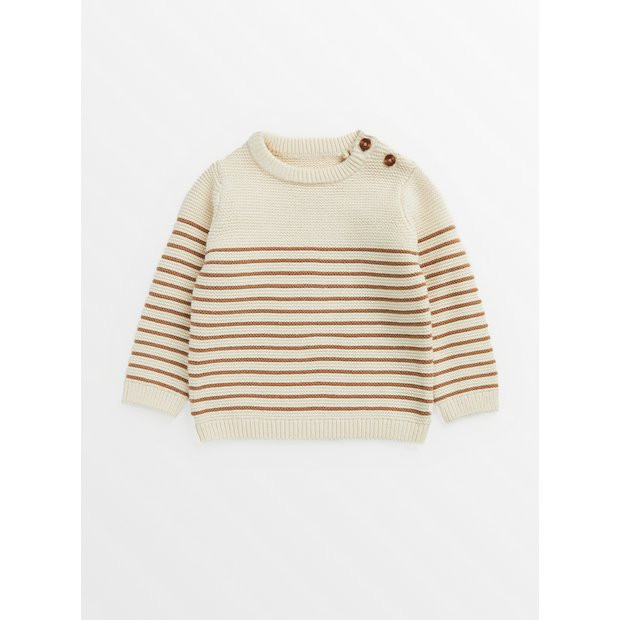 Buy Cream Stripe Knitted Jumper  Up to 3 mths | Jumpers and cardigans | Tu | Tu Clothing