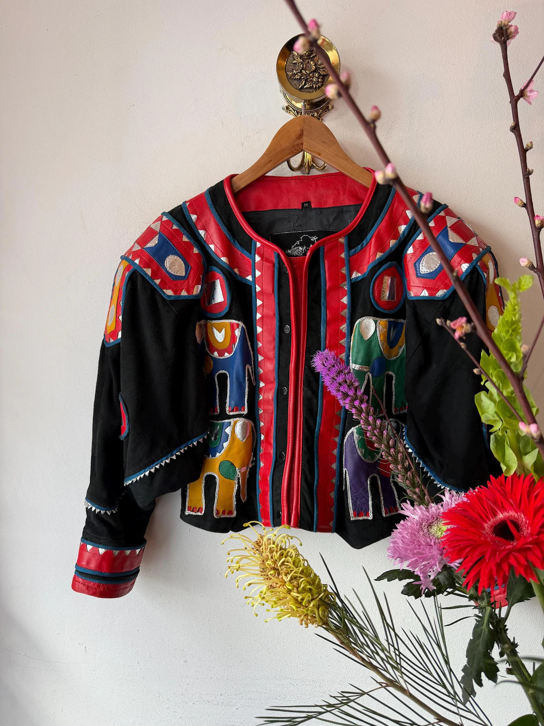 Vintage 1980s Suede Leather Elephant Statement Jacket - Etsy | Etsy (US)