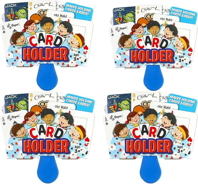 Regal Games 4 Pack Card Holders for Playing Cards - Kids Card Holder with Plastic Paddles - Ideal... | Amazon (US)