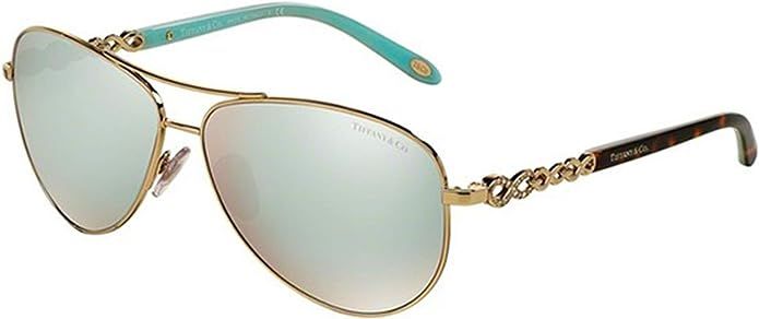 Tiffany TF3049B 6091/64 Gold TF3049B Aviator Sunglasses Lens Category 3 Lens Mi, Pale Gold, 58-12... | Amazon (US)