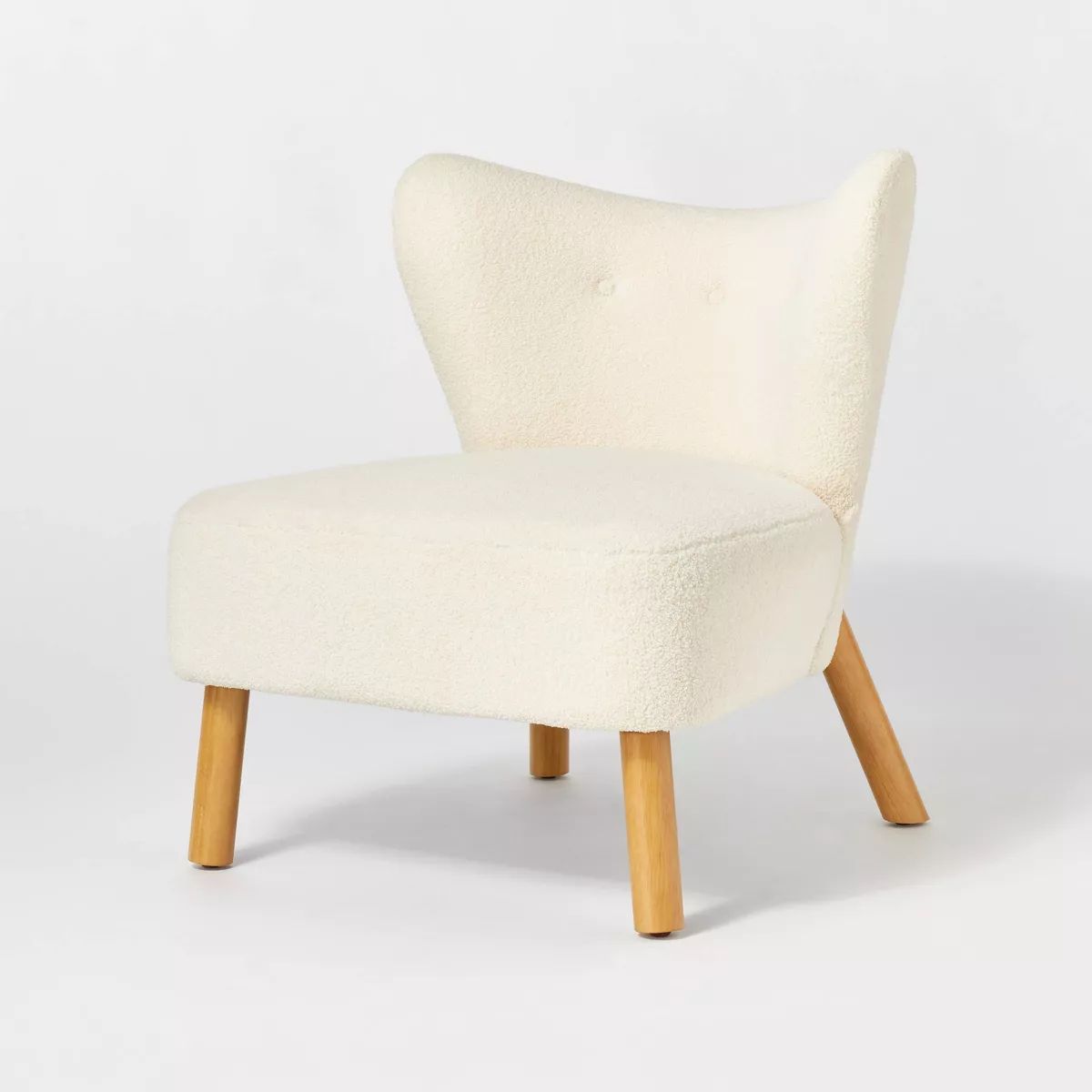 Sculpted Faux Shearling Accent Chair Cream - Threshold™ designed with Studio McGee | Target