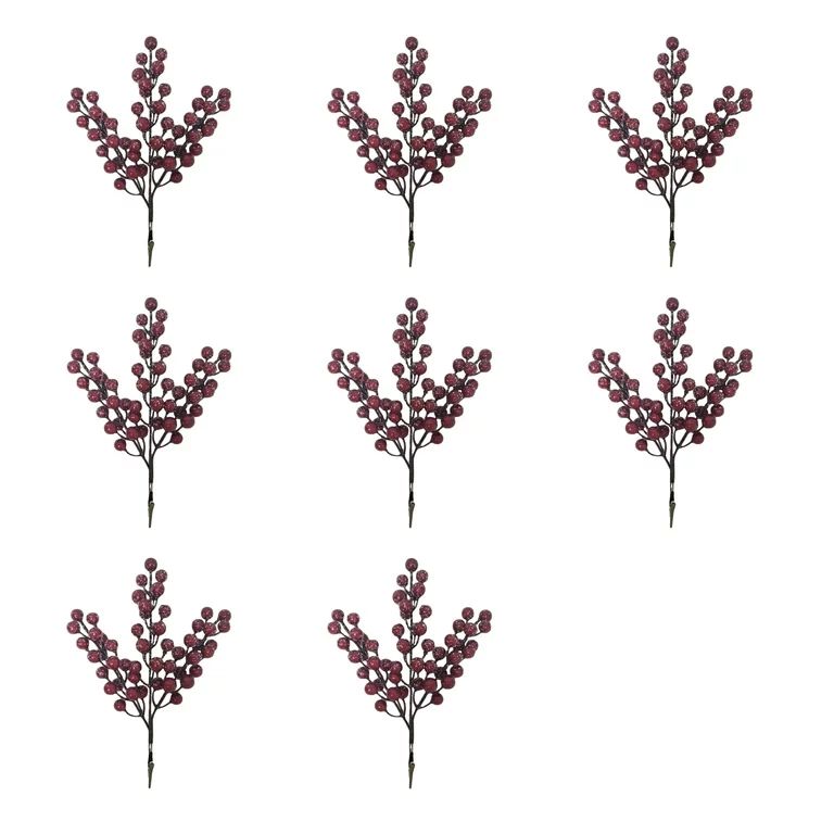 Red Berries Floral Clips, 6 in x 9 in, Set of 8, by Holiday Time | Walmart (US)