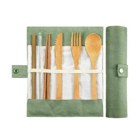 Exywaves Dining Bar Kitchen Gadgets Travel Cutlery Flatware Bamboo Utensils SetReusable Eco Friendly | Walmart (US)