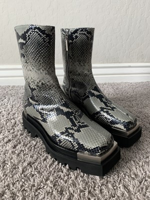 Peter Do Snakeskin Leather Everyday Metal Tip Combat Boots  | eBay | eBay US