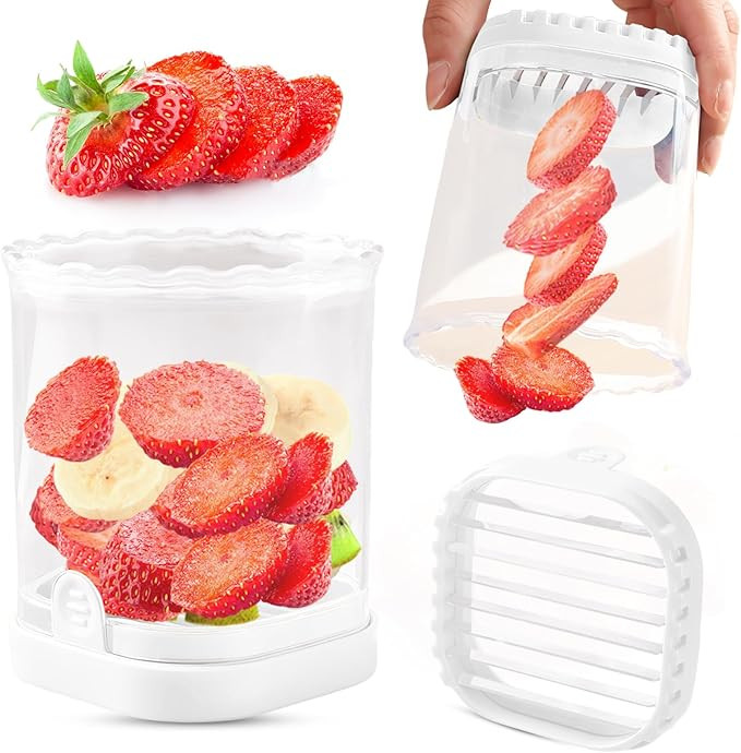 Creative Strawberry Slicer, Detachable Cutter with Push Plate (White) | Amazon (US)