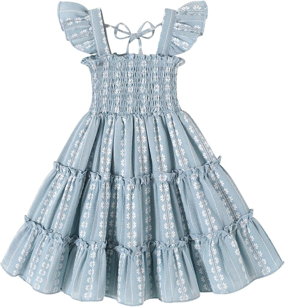 YOUNGER TREE Toddler Girl Dress Kids Sleeveless Ruffle Dresses for Girls Summer Outfits Beach Sun... | Amazon (US)