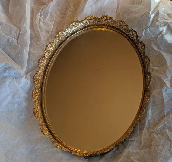 Vintage Brass Mirror Tray, Ornate Tray | Etsy (US)