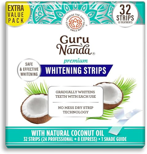 GuruNanda Teeth Whitening Strips Kit - 16-Day Treatment with Non-Slip, Dry Strip Technology - Whitening Designed with Care for a Brighter Smile | Amazon (US)