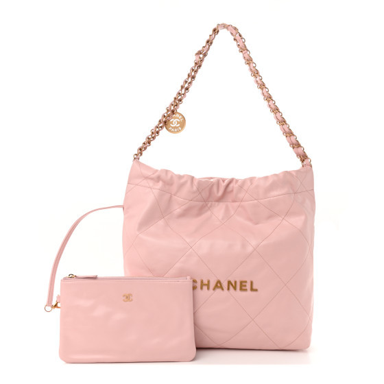 Shiny Calfskin Quilted Small Chanel 22 Light Pink | FASHIONPHILE (US)