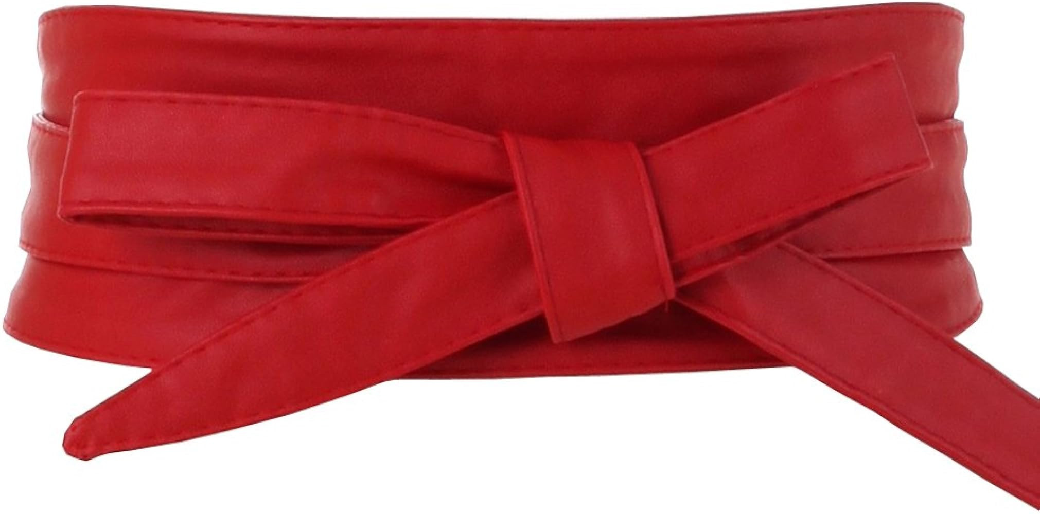 Women's PU Leather Self Tie Wrap Around Obi Waist Band Cinch Boho Belt | Amazon (US)